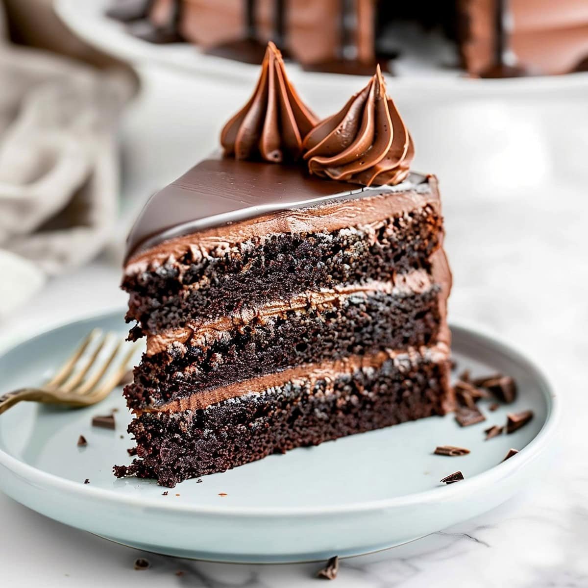 Triple Chocolate Fudge Cake