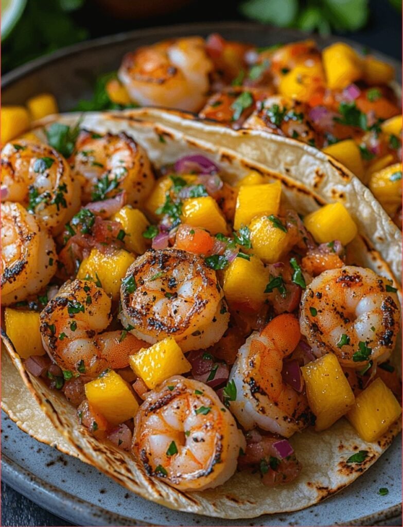 Shrimp Tacos Mango Salsa