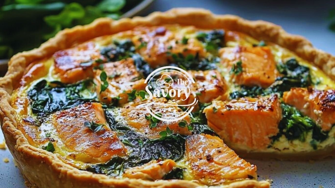 Salmon And Spinach Quiche Golden
