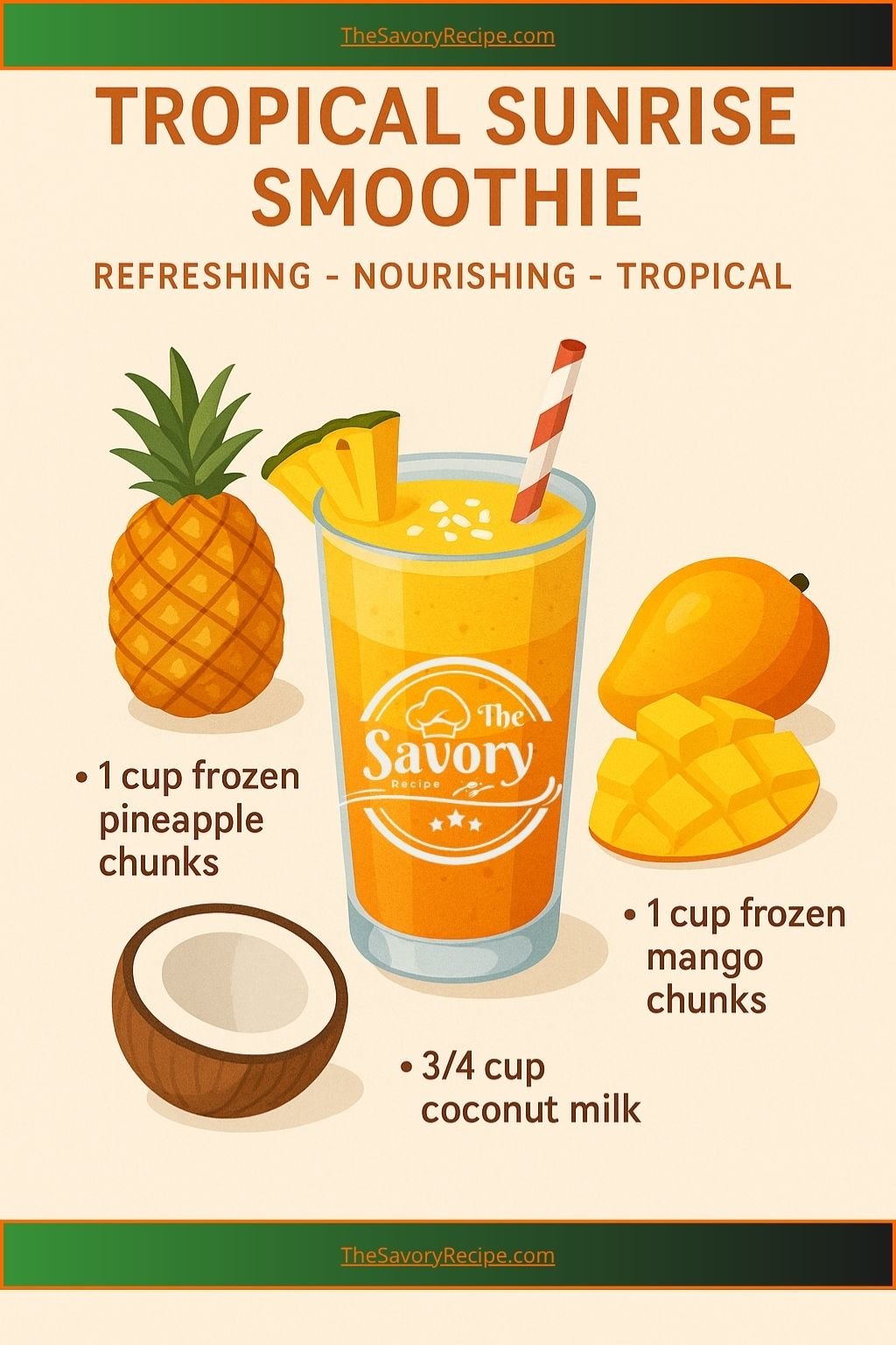 Tropical Sunrise Smoothie  Method