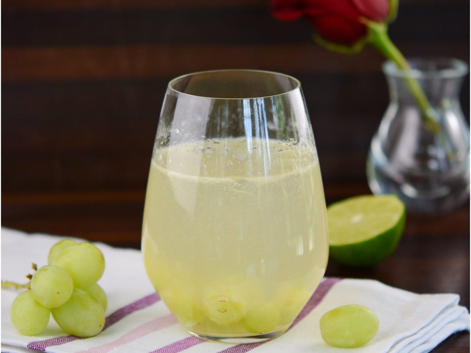 White grape juice with a splash of lemon juice