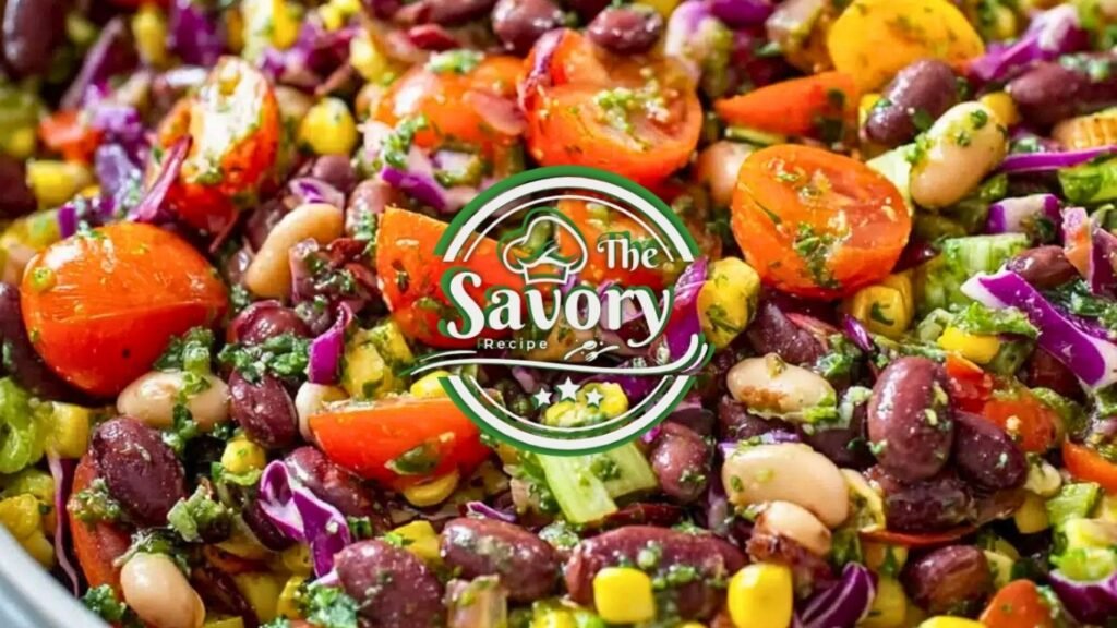 Fuel your day with this dense bean salad, a hearty, protein-packed dish loaded with colorful vegetables, fiber-rich legumes, and bold, satisfying flavors. Featuring a mix of beans like chickpeas, kidney beans, and black beans tossed with crisp peppers, red onions, and a zesty vinaigrette this nutrient-dense salad is both filling and refreshing. Perfect as a plant-based lunch, meal prep option, or vibrant side dish, it delivers long-lasting energy and essential nutrients in every bite. With its rich texture, vibrant colors, and wholesome ingredients, this robust legume salad proves that healthy eating can be both delicious and deeply satisfying.