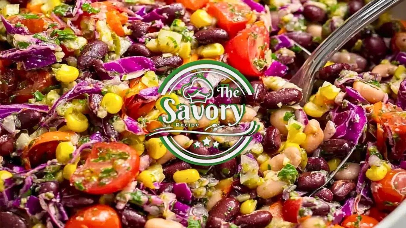 Fuel your day with this dense bean salad, a hearty, protein-packed dish loaded with colorful vegetables, fiber-rich legumes, and bold, satisfying flavors. Featuring a mix of beans like chickpeas, kidney beans, and black beans tossed with crisp peppers, red onions, and a zesty vinaigrette this nutrient-dense salad is both filling and refreshing. Perfect as a plant-based lunch, meal prep option, or vibrant side dish, it delivers long-lasting energy and essential nutrients in every bite. With its rich texture, vibrant colors, and wholesome ingredients, this robust legume salad proves that healthy eating can be both delicious and deeply satisfying.